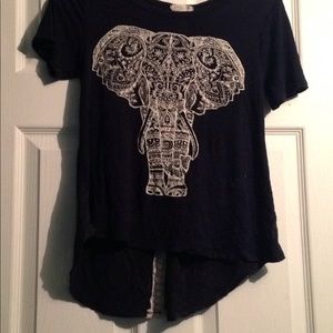 Glittering navy elephant shirt